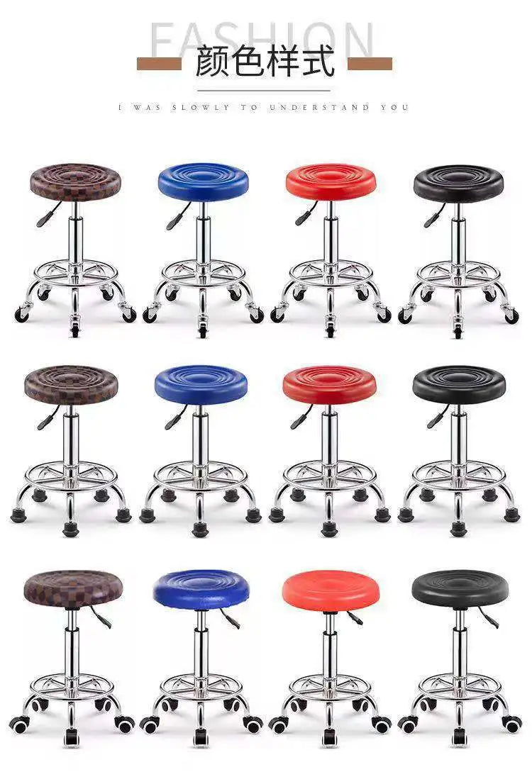 Bar Chair Bar Chair Stool Stool Haircut Chair Rotating Lifting Round Stool Backrest Pulley Chair Large Work Stool Supply