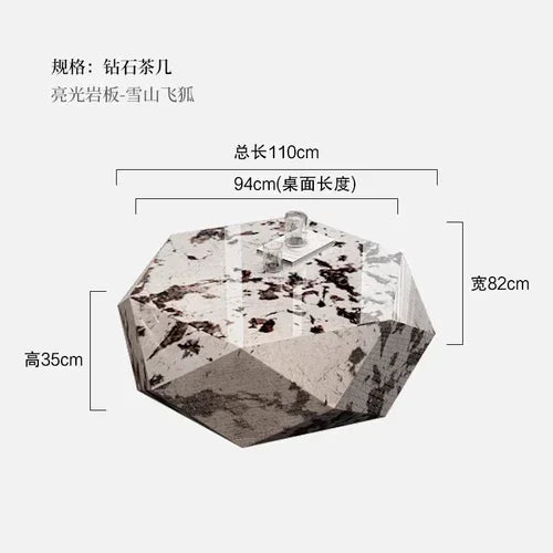 Y Minimalist Luxury Stone Rock Plate Diamond Modern Minimalist High Sense Small Apartment Shaped Coffee Table Living Room Home