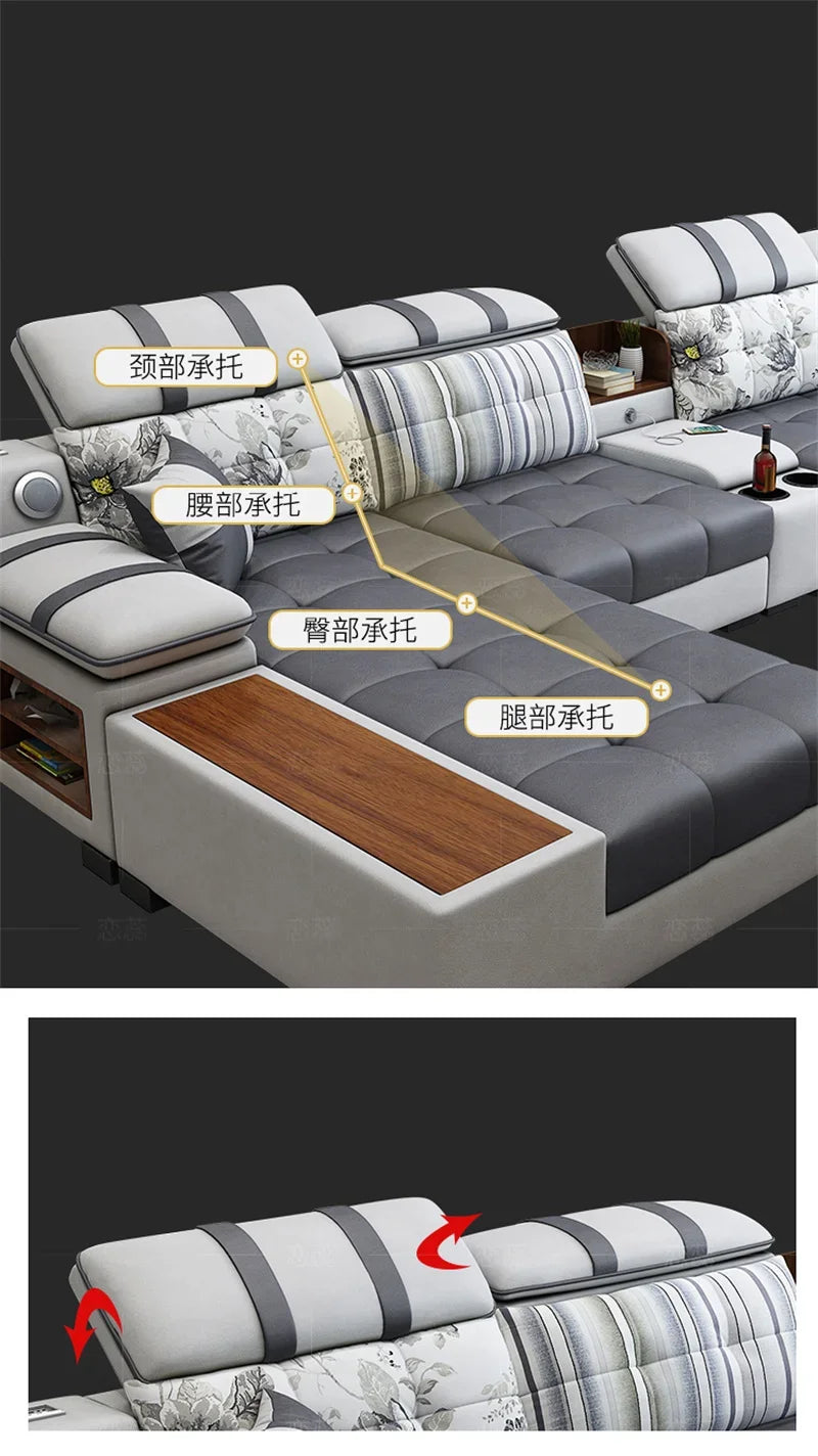 Luxury Technology Cloth Sofa Living Room Furniture Modern Cloakroom Bedroom Sofa Combination Nordic Apartment Sofa Set