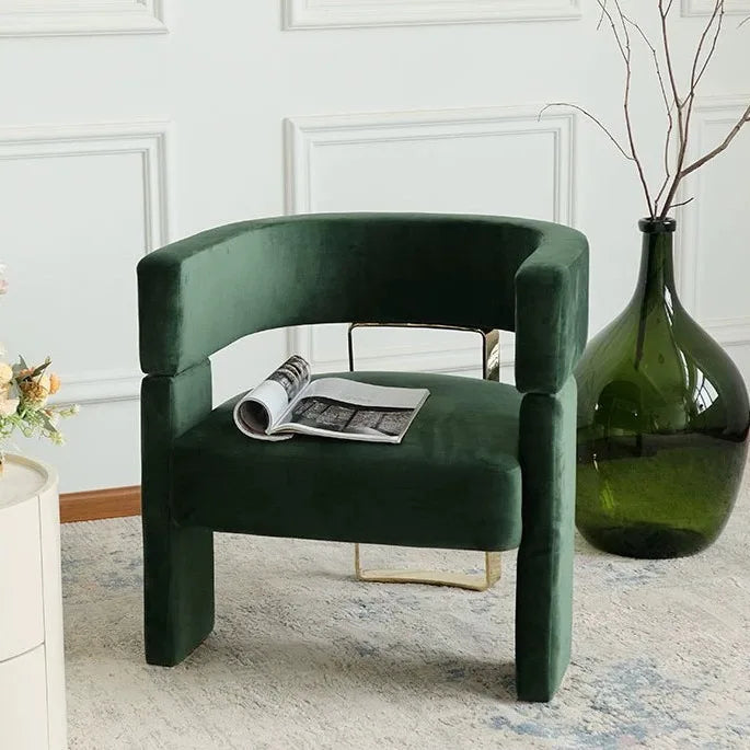 Modern simple fabric negotiation leisure sofa chair designer single  Internet celebrity  Nordic metal leisure chair