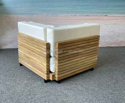 Outdoor Suit All-weather Modern Outdoor Teak Wooden Sofa Patio Furniture Luxury Design Sofa Set For Villa Outdoor Garden