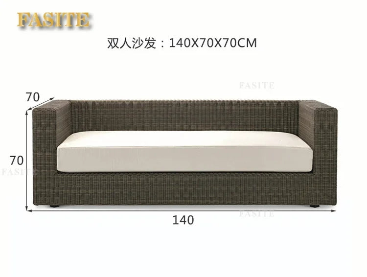 Courtyard sofa, villa, garden terrace, sun protection, waterproof, outdoor leisure rattan weaving corner