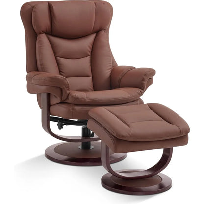 Swivel Recliner with Ottoman, Reclining Chair with Adjustable Back