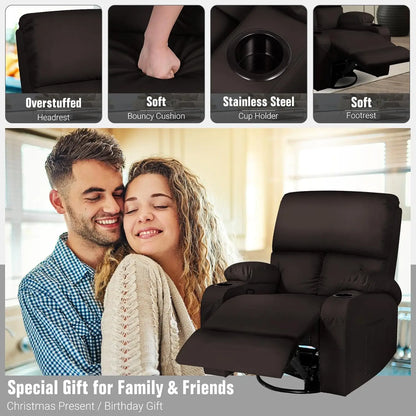 Rocking Recliner Chair, Massage Rocker Recliner Chair with Vibration Massage and Heat,360° Swivel Recliner Chairs,, Customized