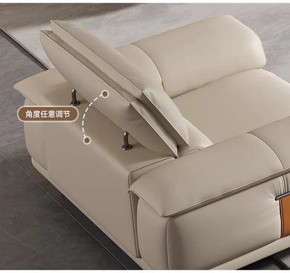 Genuine Leather Italian Living Room Sofa Luxury Lounge Designer Minimalist Sofas Modern Family Muebles Furniture Decoration