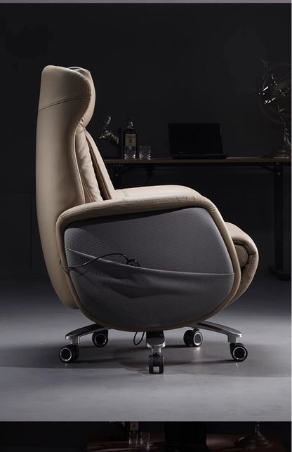 Computer Armchair Solid Wood Frame Furniture 7-Point Vibrating Ergonomic Chair With Wheels Electric Footrest Office Gamer