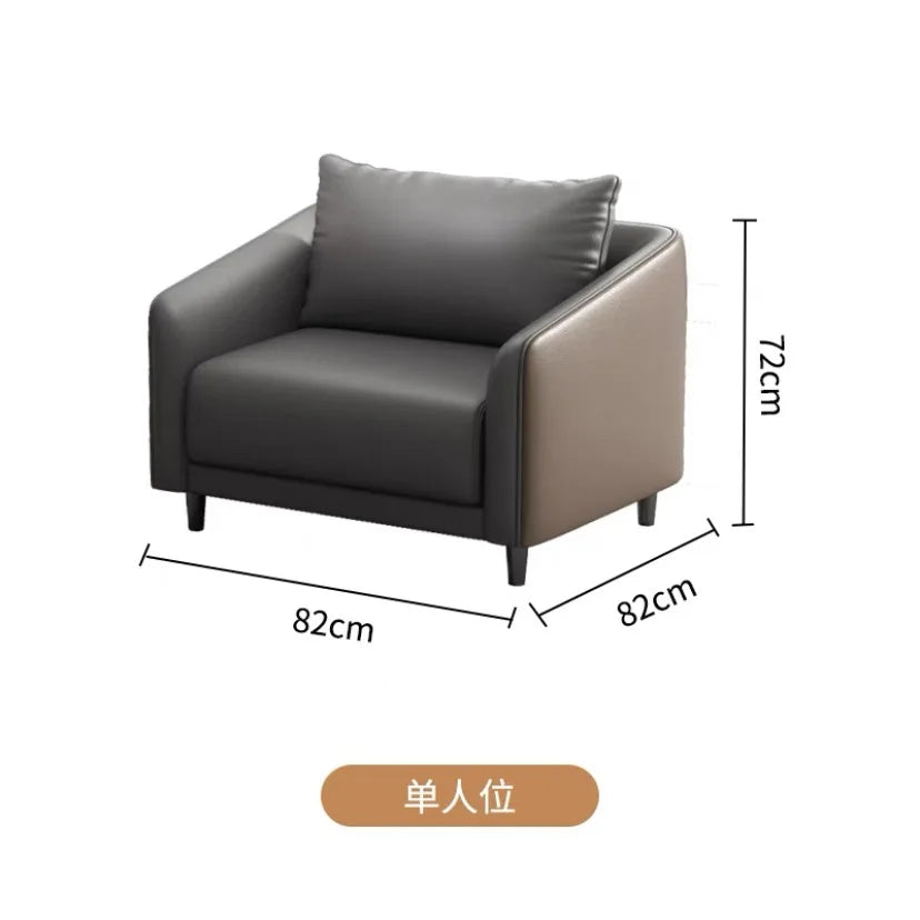 Office Sofa Modern Meeting Guests Business Reception Negotiation Leisure Area Modern Leather Sofa Coffee Table Combination Set