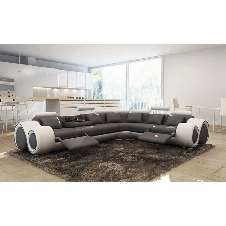 New Living Room Luxury Modern Couch Genuine Real Recliner Leather Sofa Set Indoor Sectional Furniture Leather Sofa