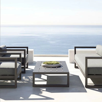 Nordic outdoor leisure sofa villa balcony wrought iron sunscreen  coffee table restaurant hotel open-air negotiation
