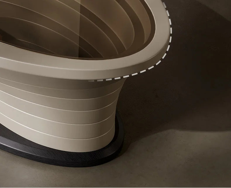 z. * Abyss table basse salon ménage petit appartement lumière luxe moderne ovale table basse en verre