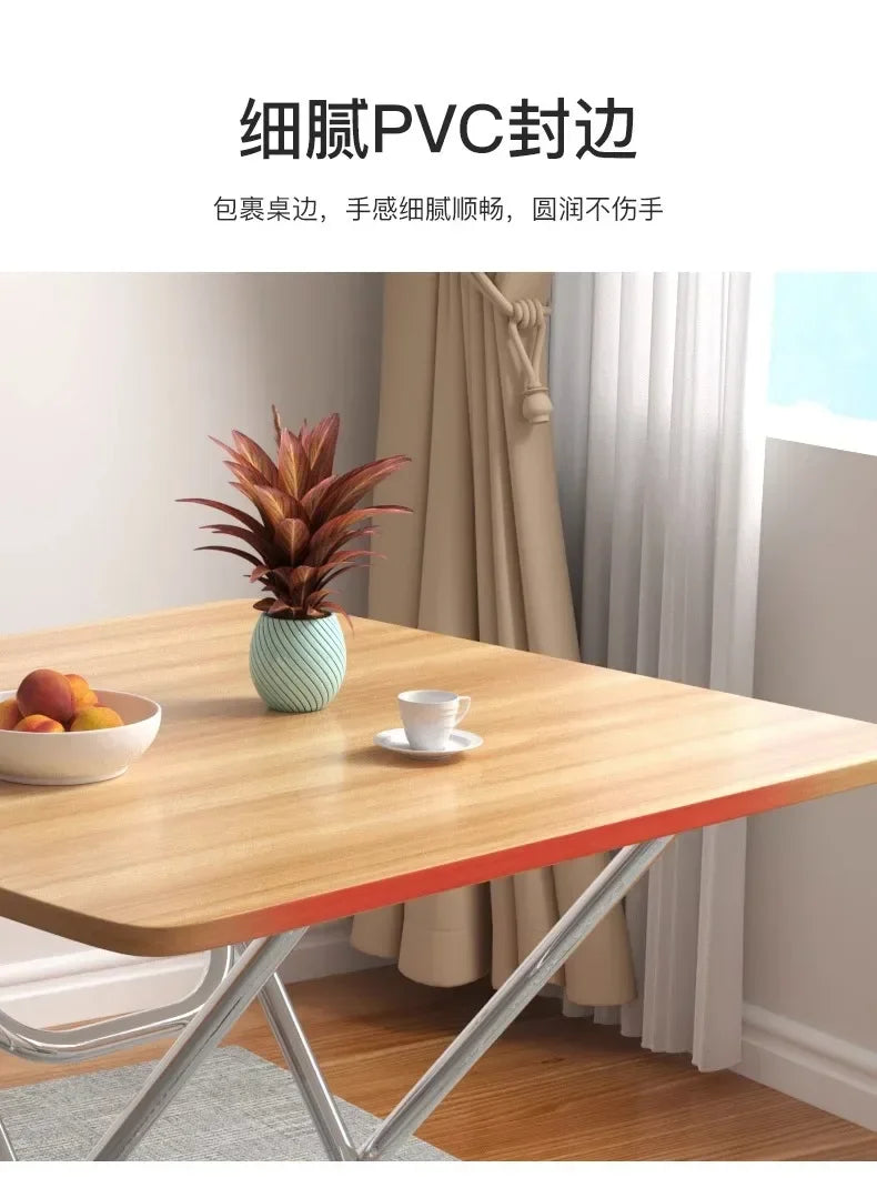 Furniture Folding  Dining Table Home Rental House Simple Small Apartment Dining Round  Foldable Outdoor Stall Small Square Table