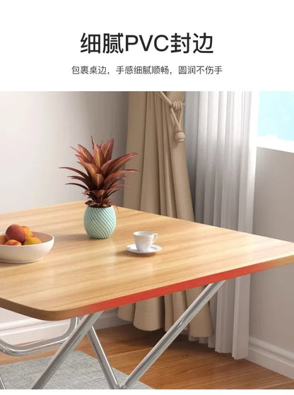 Furniture Folding  Dining Table Home Rental House Simple Small Apartment Dining Round  Foldable Outdoor Stall Small Square Table