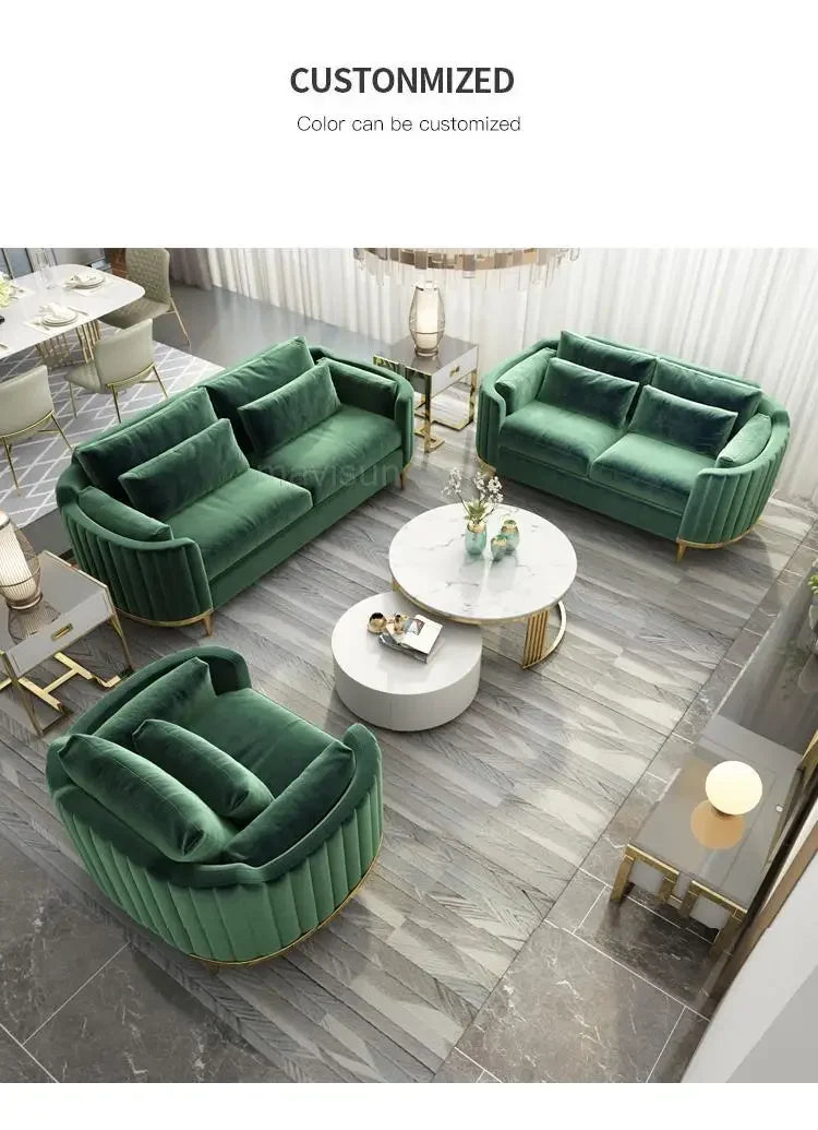 Nordic Reading Household Sectional Fabric 3 Seat Sofa Upholstered Armchair Custom Color Living Room Fauteuil Home Furniture