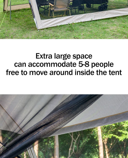 210D Outdoor 6-10p family camping anti-mosquito large canopy Portable folding tent sun protection waterproof beach park pergola