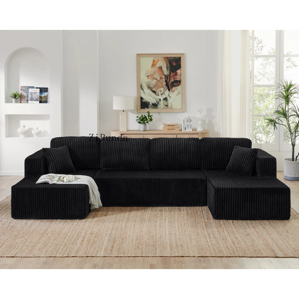 Combination compression segmented sofa corduroy sofa, living room and bedroom sofa