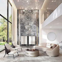 Haute couture French cashew moon sofa cream style designer model wabi sandy wind living room fabric curved