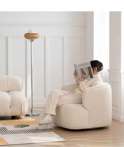 Modern Nordic Single Person Leisure Lazy Sofa Light Luxury Fabric Armrest Accent Chair for Home Furniture for Living Room