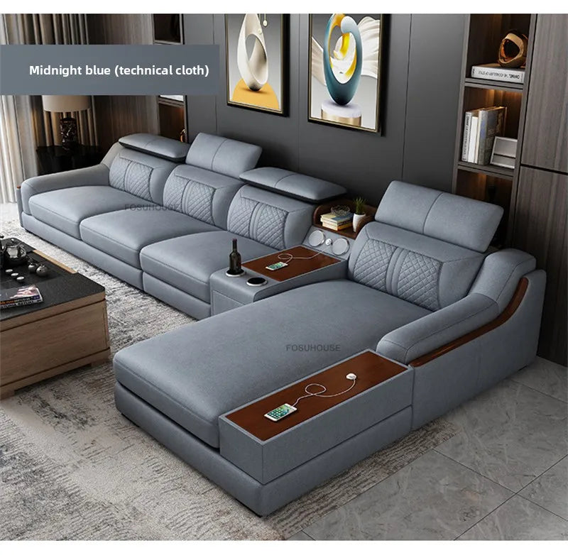 Italian Light Luxury Living Room Sofas Combination Nordic Double Sofas for Living Room Home Furniture Designer Leather Back Sofa