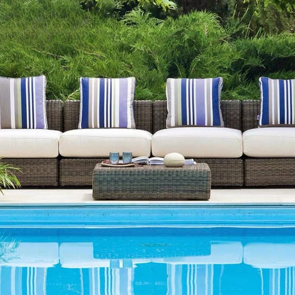 Nordic courtyard rattan furniture outdoor waterproof sunscreen sofa coffee table pedal double recliner resort bed and breakfast