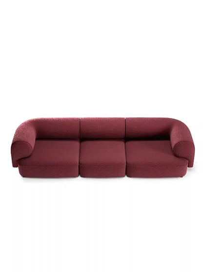 Light luxury Nordic fabric sofa living room very simple size apartment Nordic furniture designer red curved sofa