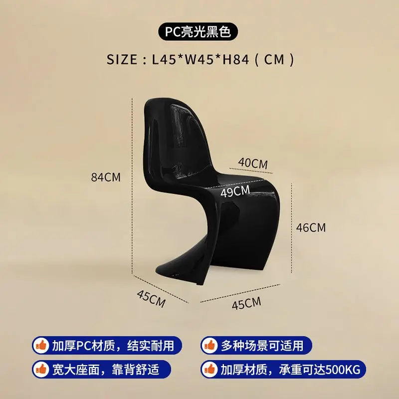 Plastic chair Nordic creative simple transparent plastic back chair chair stool