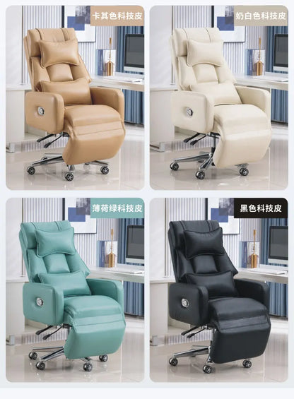 Luxury Boss Recliner Office Chair Comfortable Long Cushion Computer Chair Bedroom Game Home Lunch Back Chair Recliner FYOC