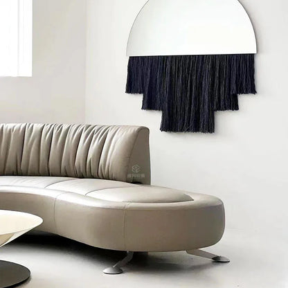 Rotating high backrest, curved push-pull activity, high-end designer Internet celebrity sofa