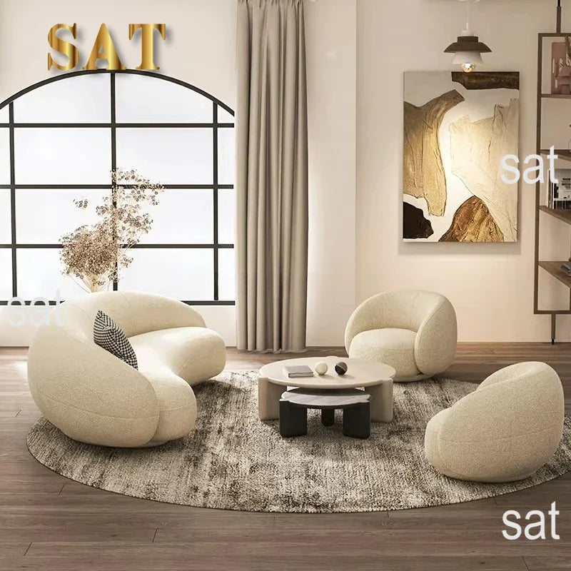 Hot Sales Nordic Style Living Room Special-shaped Sofa Curved Velvet Sofa
