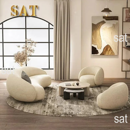 Hot Sales Nordic Style Living Room Special-shaped Sofa Curved Velvet Sofa