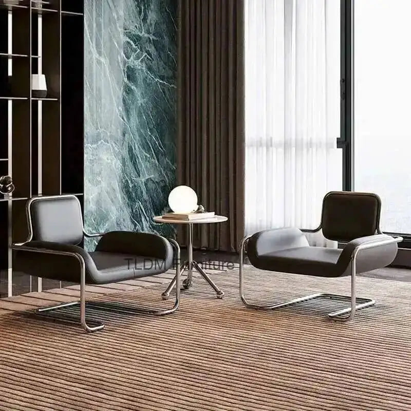 Backrest Comfortable Nordic Relaxing Chairs Home Person Leather Chair Living Portable Armchair Room Office Sofa Furniture Single