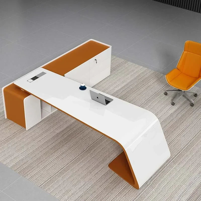 #V New 2024 Boss L Shape Luxury Office Furniture Manager High Tech Modern Executive Ceo Office Desk