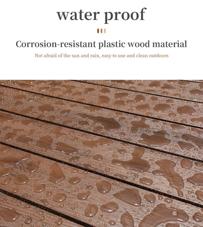 Metal Backyard Table Outdoor Table Garden Table Large 150cm Patio Table Wood-plastic Waterproof Table Room Kitchen Hotel Terrace