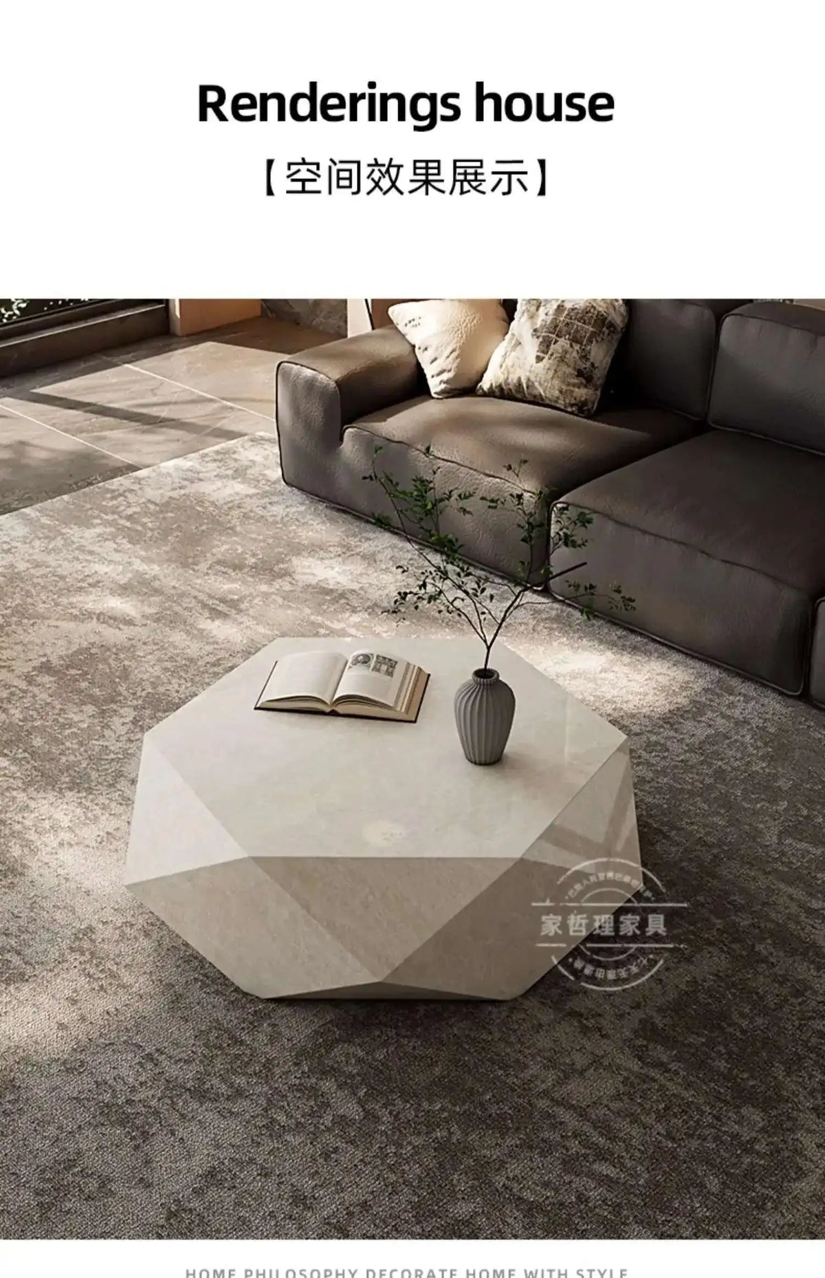 Coffee table small apartment rock slab designer atmospheric Italian living room high-end creative coffee table