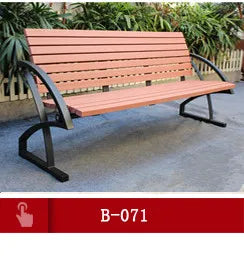 Metal Outdoor Bench for Public Park with Cast Iron Bench Legs