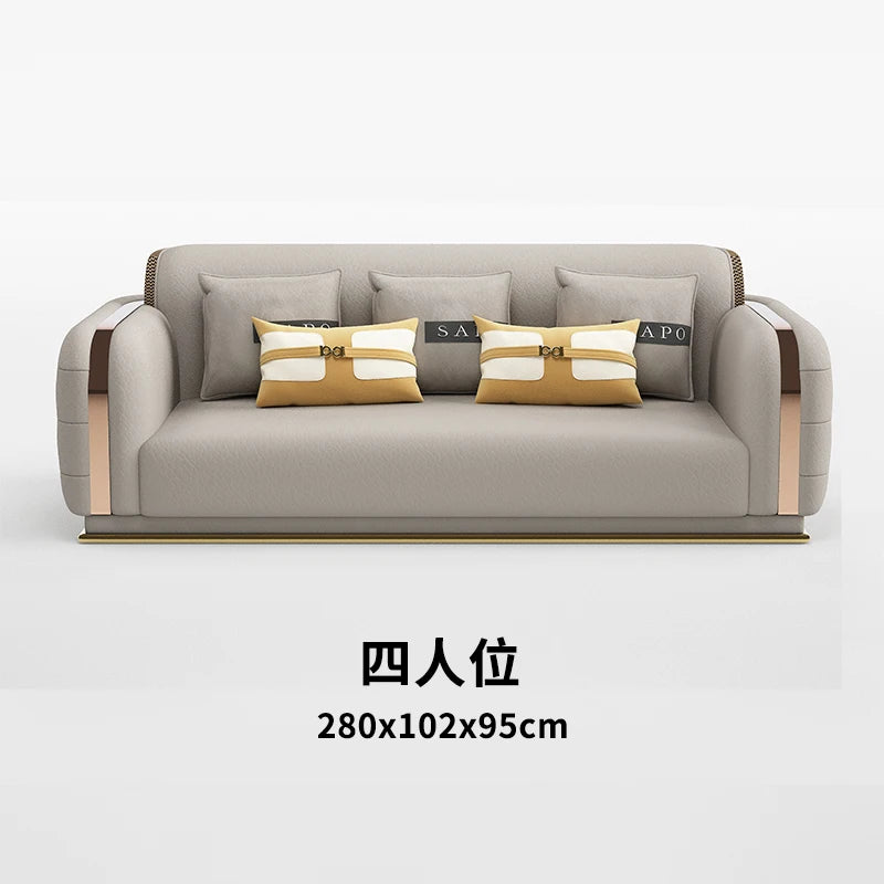 Sofa Genuine Leather Designer Italian  Loveseat Single Canape