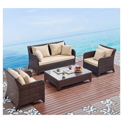 Wicker outdoor imitation rattan leisure living room courtyard balcony furniture sales office outdoor display negotiation sofa