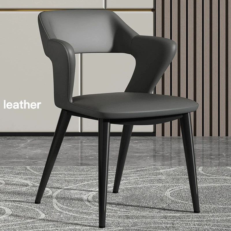 Italian Minimalist Dining Chair Modern Simple Home Chair Hotel Trendy Tech Fabric Makeup Chair Backrest Dining Table furniture