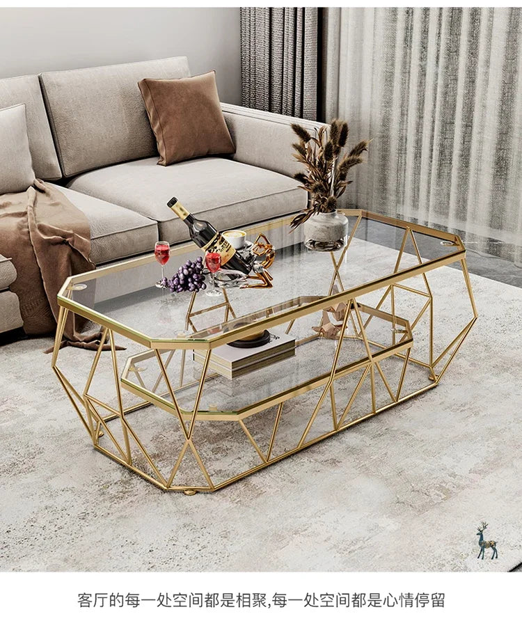 Postmodern Luxury Glass Coffee Tables Nordic Patio Center Entrance Floor Coffee Tables Smart Elegant Home Furniture