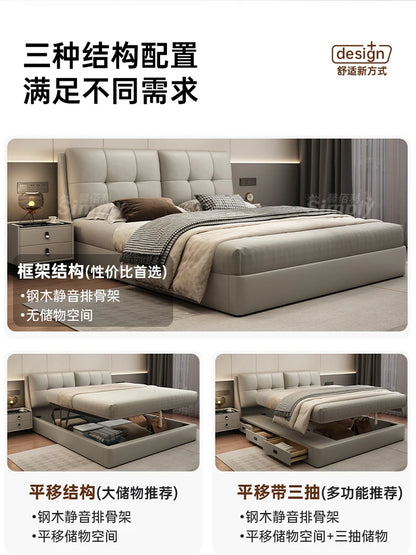 Queen Storage Bed Bedroom King Size Double Modern Frame Bed Headboard Luxury Sleeping Camas De Dormitorio Home Accessories