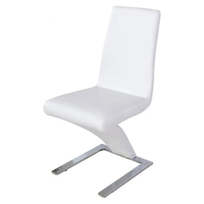 Modern minimalist Z-shaped PU leather metal dining chair, dining room chair