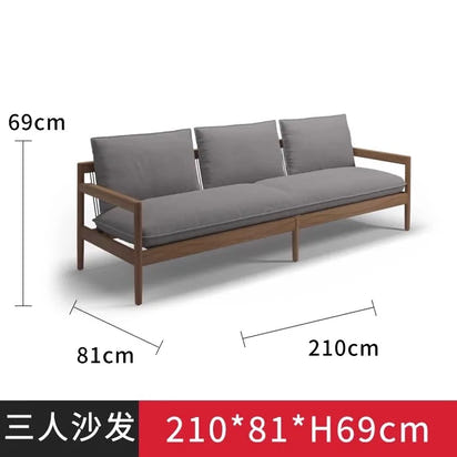 Nordic Outdoor Patio Sofa Set Outdoor Leisure Table and Chairs Teak Waterproof Sunproof Furniture Set