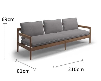 Nordic Outdoor Patio Sofa Set Outdoor Leisure Table and Chairs Teak Waterproof Sunproof Furniture Set