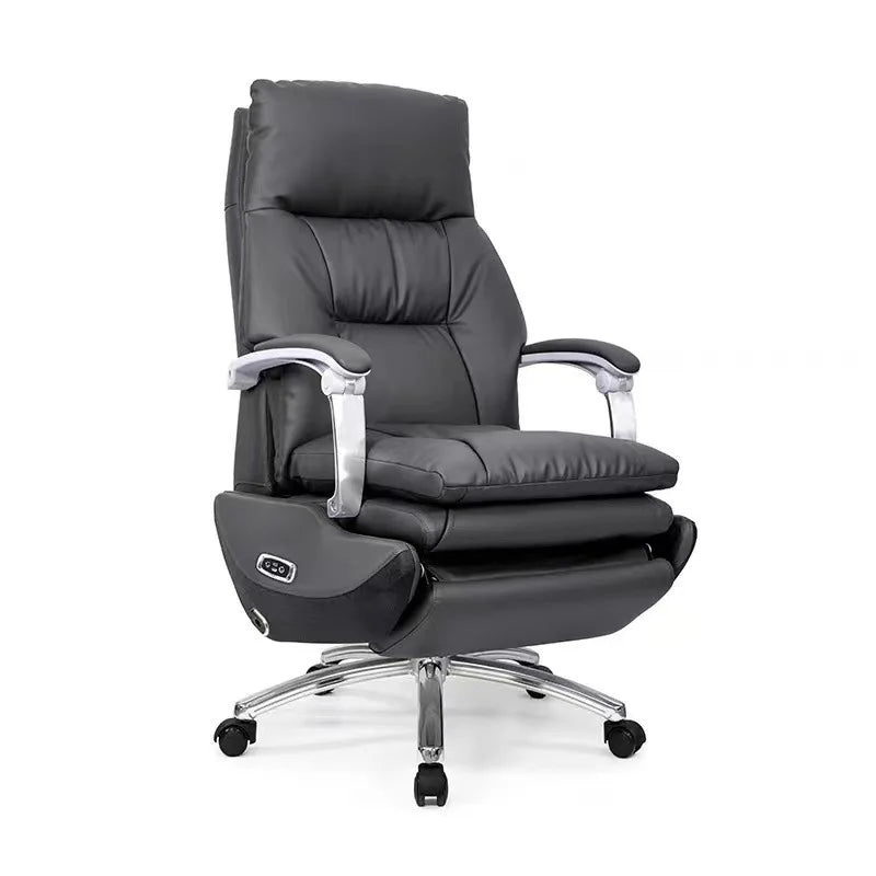 AOLIVIYA Top Layer Cowhide Electric Executive Chair for Home Office Comfortable Computer Swivel Chair Business President Reclini