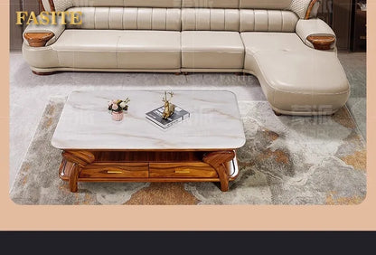 New Chinese ebony leather modern high-end living room home sofa furniture