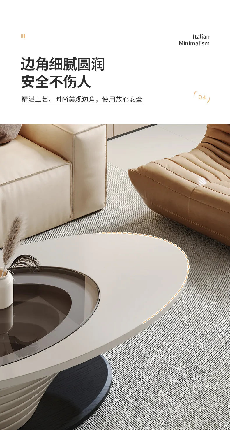 Oval Modern Coffee Table Unique Trendy Design European Coffee Table Neutral Minimalist Table Basse Living Room Furniture
