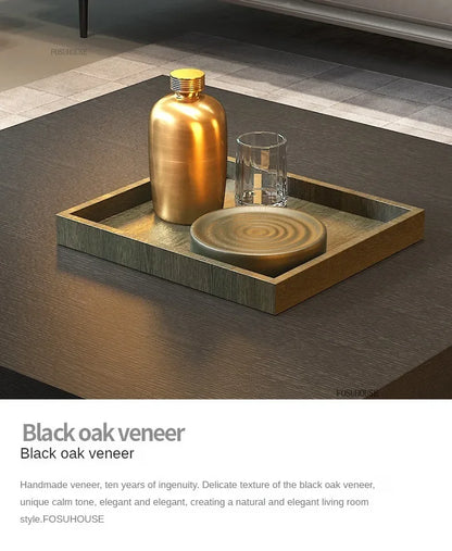 Modern Creative Coffee Tables for Living Room Square Solid Wood with Drawer Side Table Light Luxury Designer Table for Office J