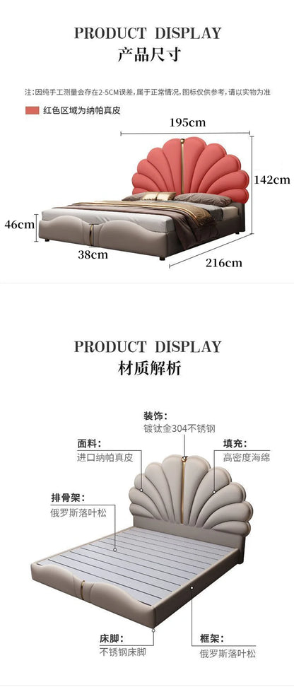 Nordic Aesthetic Double Bed European Queen Twin King Headboard Frame Luxury Cama Casal Furniture  Bed bases and bed frames home