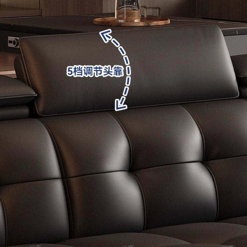 Modern Luxury Sofa Head Layer Leather Living Room Sofas Three Seat Couch Armchair Straight Row Chaise Lounges Home Furniture
