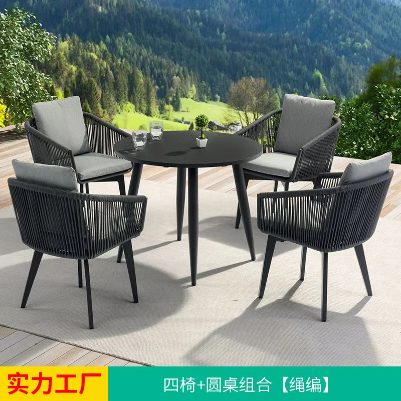 Outdoor Nordic Garden Sofas Hotel Balcony Combination Modern Garden Sofas Terrace Metal Furniture Divano Di Giardino MHHYSF