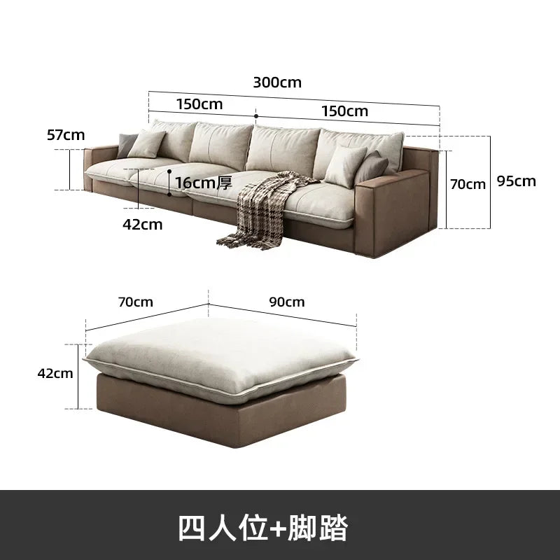 Fabric Sofa Modern Minimalist  Personality Chaise Sofa  Living Room Furniture